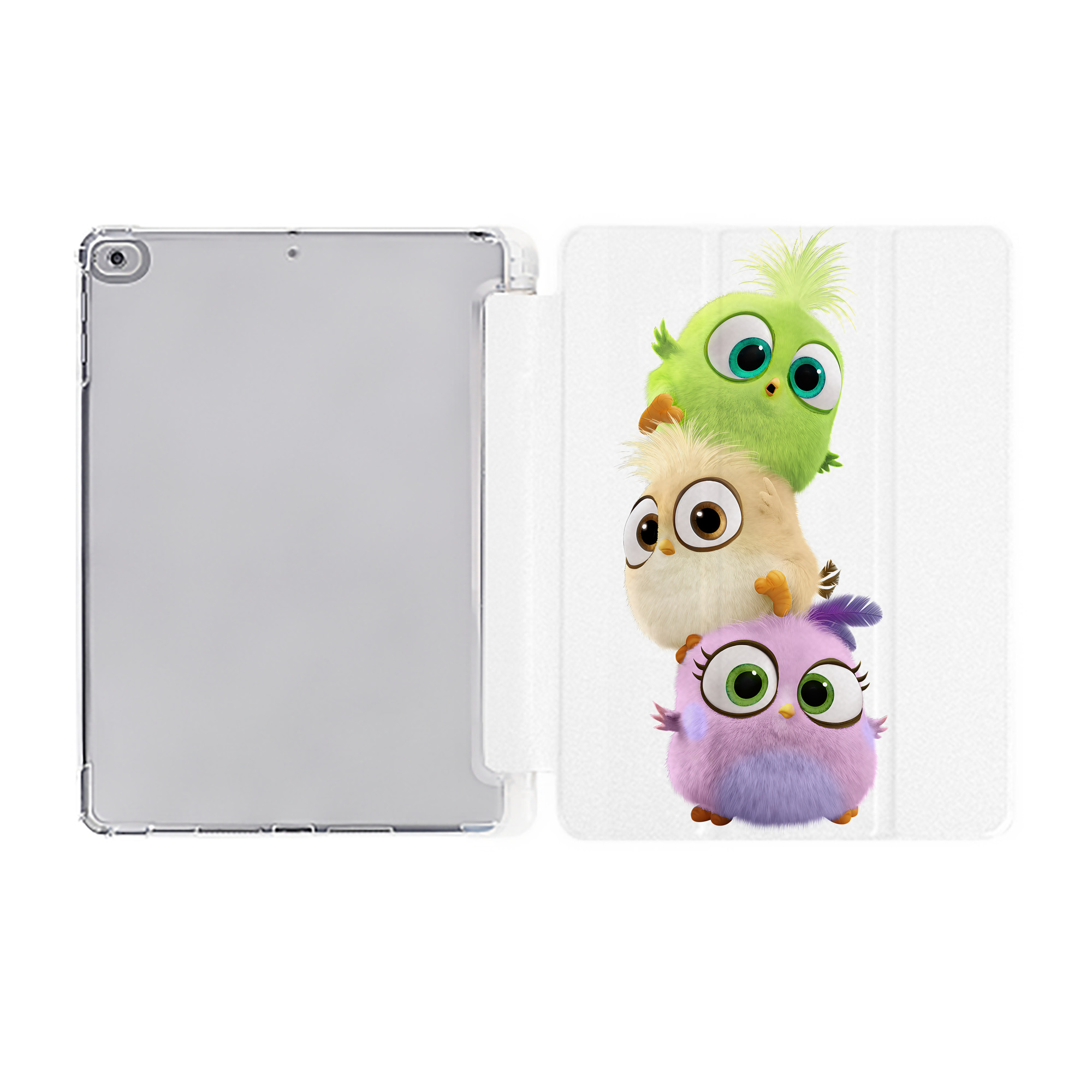 （画像用） Angry Birds アングリーバード IPad ケース ペン収納付き 三つ折りスタンド PUレザー×シリコン 対応機種9.5/10.5/10.9インチ